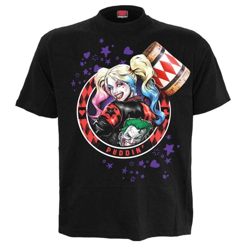Batman Unisex Adult Puddin Harley Quinn T-Shirt / Black